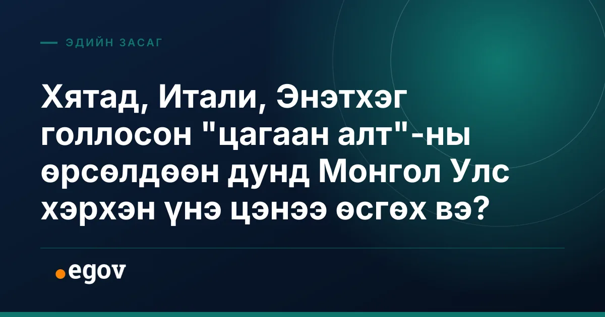 Хятад, Итали, Энэтхэг голлосон "цагаан алт"-ны өрсөлдөөн дунд Монгол Улс хэрхэн үнэ цэнээ өсгөх вэ?