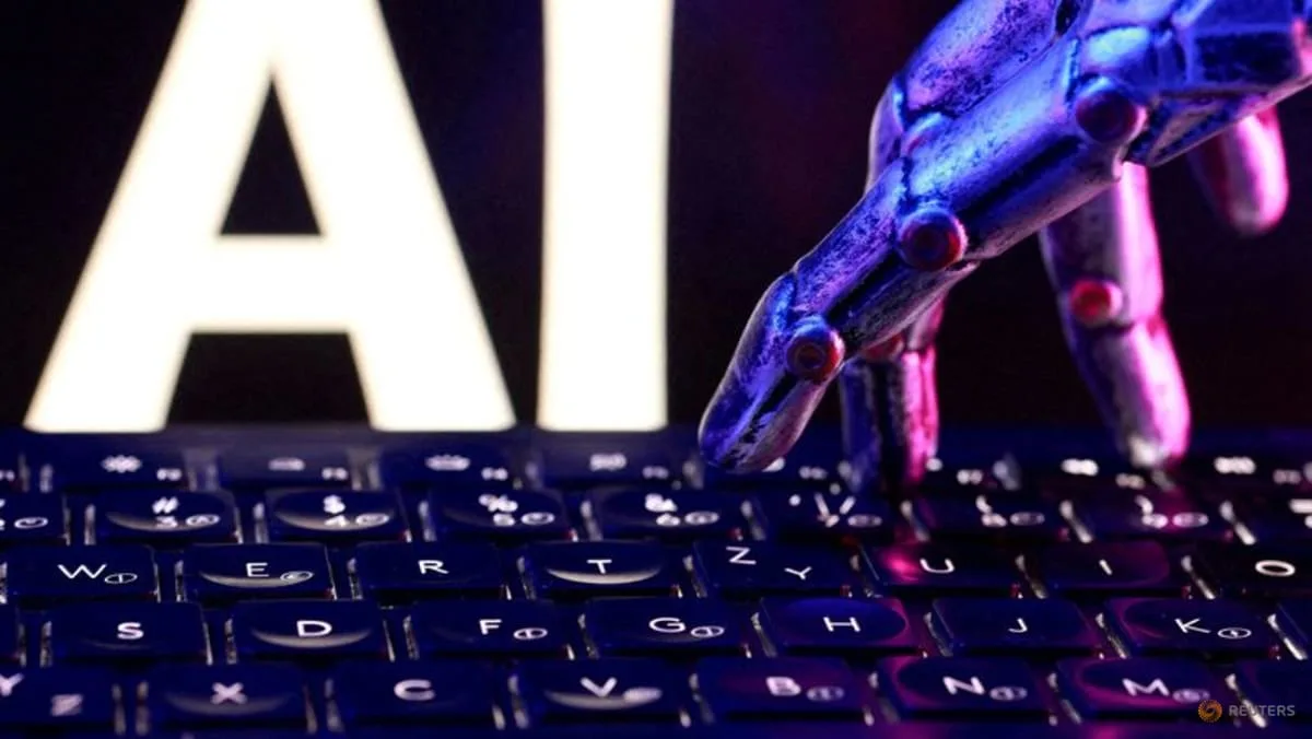 “AI” үсэг, гар ба робот гарын дүрслэл