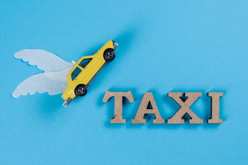 Taxi car with wings, The car of the future